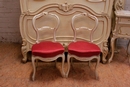 Louis XV style Bedroom in paint wood, France 19th century