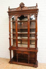 Walnut Henri II display cabinet 19th century