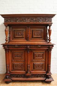 Walnut renaissance/Henri II cabinet 19th century