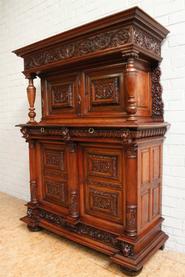 Walnut Henri II/Renaissance cabinet 19th century