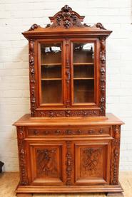 High quality solid walnut secretary/cabinet 19th century