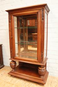 Walnut Henri II display cabinet circa 1900