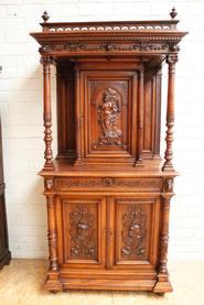 walnut renaissance cabinet/secretary 19th century