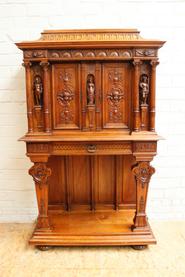 Dufin quality walnut figural cabinet/credenza 19th century