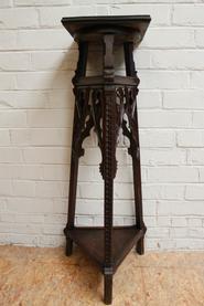 Walnut gothic pedestal 19th century