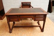 oak gothic desk and arm chair circa 1900