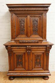 High quality solid walnut renaissance cabinet 19th century