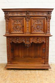 Solid walnut renaissance credenza 19th century