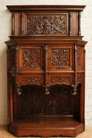 Walnut Renaissance credenza Signed by 