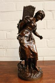 bronze statue signed by Mathurin Moreau, 19th century