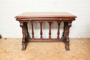 Walnut Henri II desk table 19 century