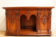 Walnut with marble top Henri II server 19th century