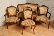 Walnut 5 Pc. Louis XV Sofa set 19th century