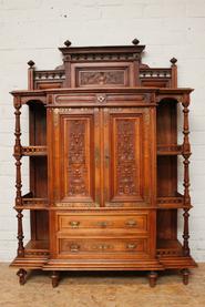 Quality walnut Henri II cabinet from jewellery shop 19th century