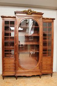 Mahogany 3 door Louis XVI bookcase 19th century