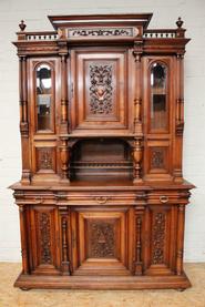 walnut 6 door Henri II cabinet 19th century