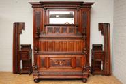 Exceptional quality 4pc walnut renaissance bedroomset 19th century