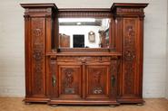 Exceptional walnut , renaissance dinning set with marble inlay 19th century