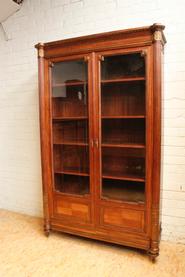 Mahogany Louis XVI bookcase with fine detailed bronze 19th century