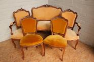 5 Pc. Walnut Louis XV sofa set 19th century