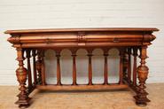 Walnut Henri II desk table 19th century