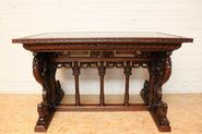 Walnut figural renaissance table 19th century