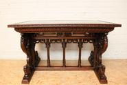 Walnut figural renaissance table 19th century