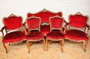 5 Pc. walnut Louis XV sofa set 19th century