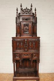 Walnut monumental Gothic credenza 19th century