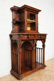 Little walnut Henri II display cabinet 19th century