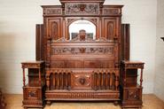 Nice Quality 4 Pc. walnut Henri II bedroom 19th century