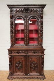 Oak Hunt cabinet 19th century