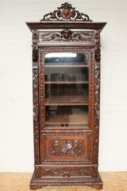 Single door oak hunt bookcase 19th century