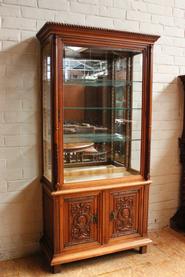 Walnut Henri II display cabinet circa 1900