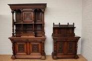 Walnut Henri II cabinet and server 19th century