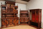 Walnut 14 pc. High Quality Monumental Gothic dining room 19th century