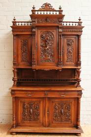 Walnut Henri II cabinet 19th century