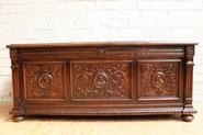 Walnut renaissance trunck circa 1900