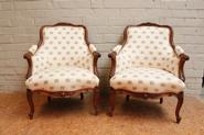 Pair walnut Louis XV 