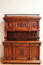 Walnut Henri II cabinet 19th c