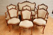 7 Pc. walnut Louis XV sofa set 19th century