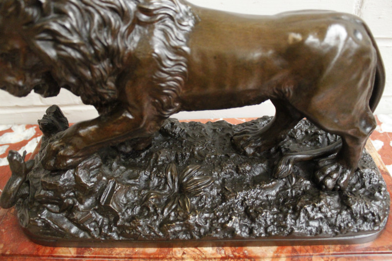 Collect Puissant lion sculpture en bronze Art 