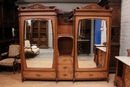 Art Nouveau style Bedroom in mahogan and maple, Belgium 1900