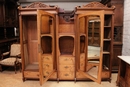 Art Nouveau style Bedroom in mahogan and maple, Belgium 1900