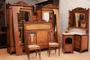 Art Nouveau style Bedroom in mahogan and maple, Belgium 1900