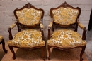 Louis XV style Sofa set in Walnut, France 1900