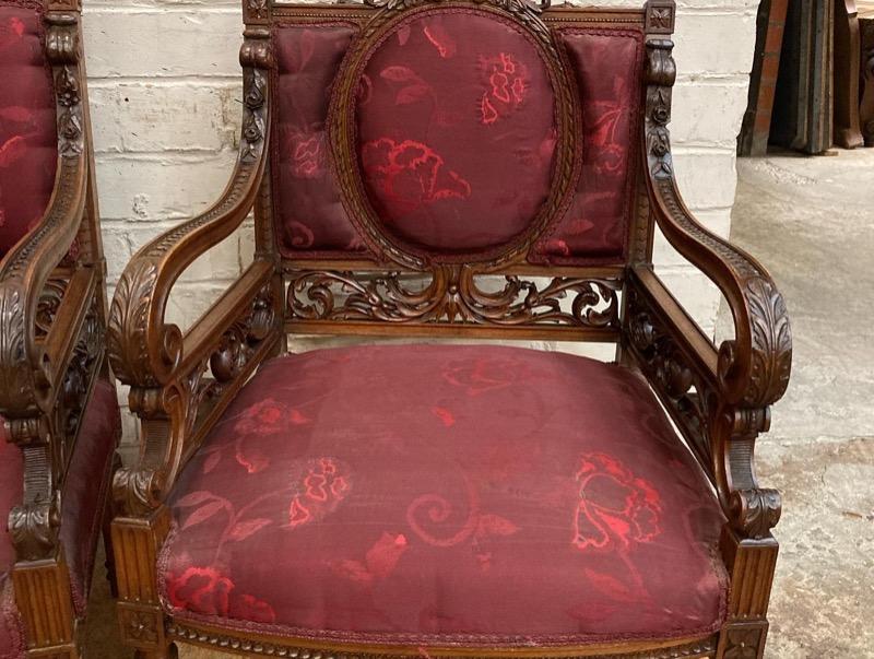 7 pc Louis XVI sofa set in walnut