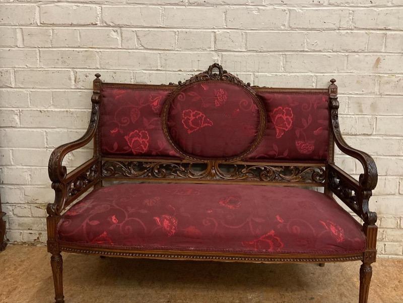 7 pc Louis XVI sofa set in walnut