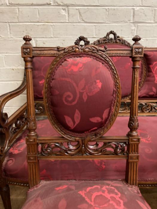 7 pc Louis XVI sofa set in walnut