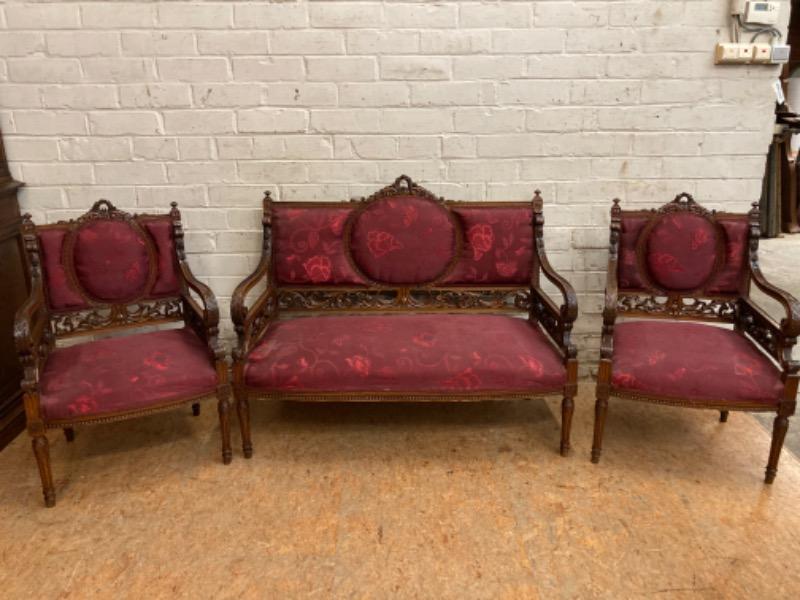 7 pc Louis XVI sofa set in walnut